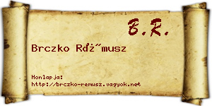 Brczko Rémusz névjegykártya